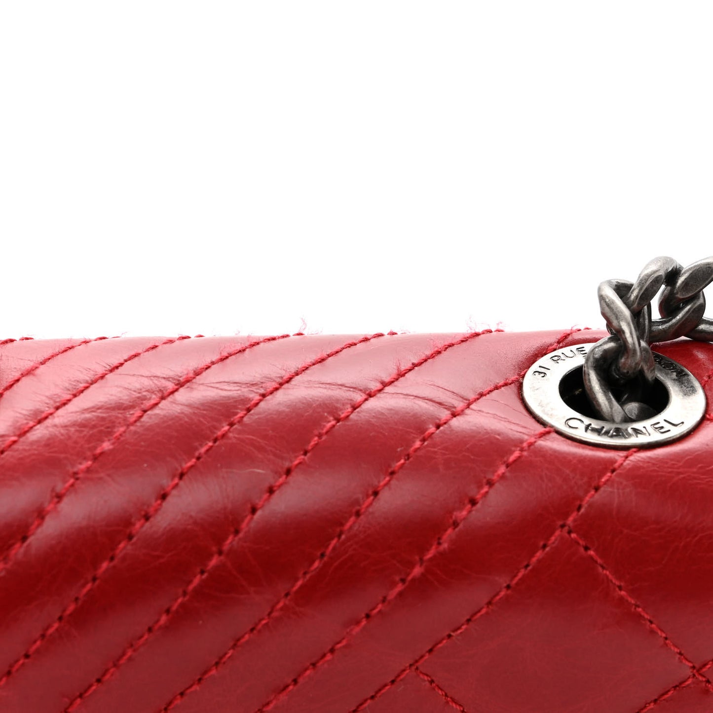 Glazed Calfskin Quilted Small Coco Boy Flap Red