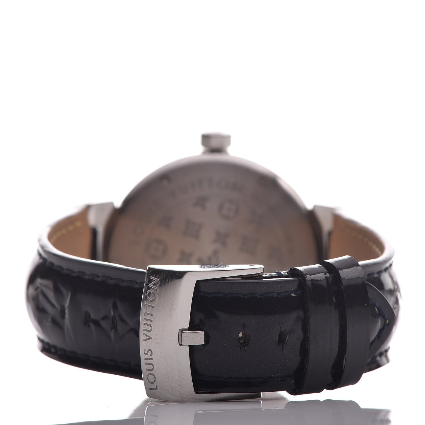 Stainless Steel Vernis Diamond 39mm Tambour Forever Quartz Watch Navy