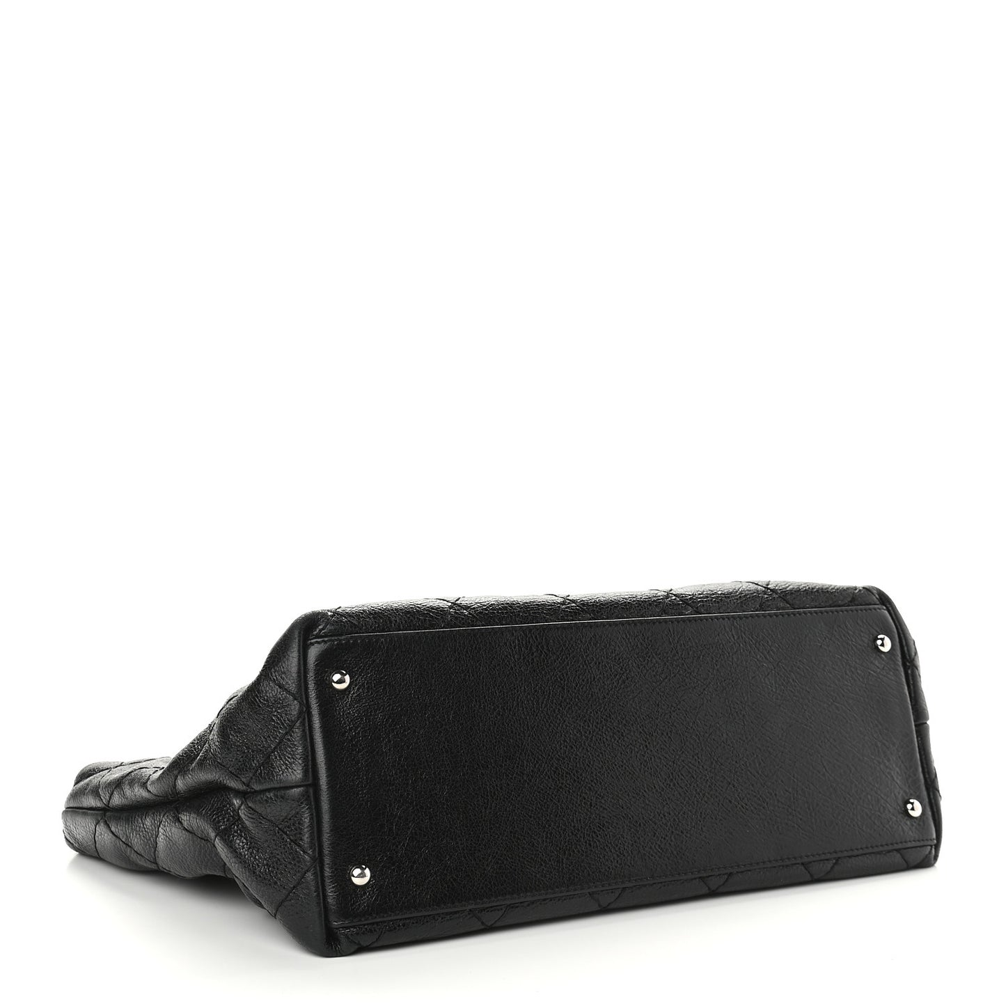 Glazed Calfskin Large On The Road Tote Black