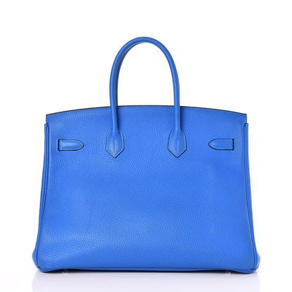 Hermes Taurillon Clemence Birkin 35 Bleu Hydra 5 of 33