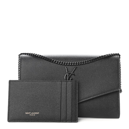 Saint Laurent Grain De Poudre Uptown Chain Wallet Black 2 of 10