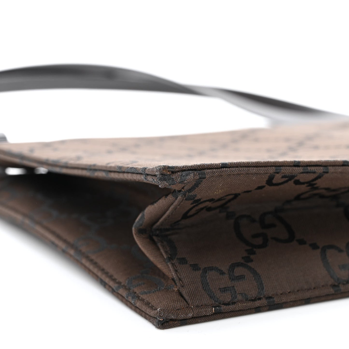 Nylon Monogram Flat Shoulder Bag Brown