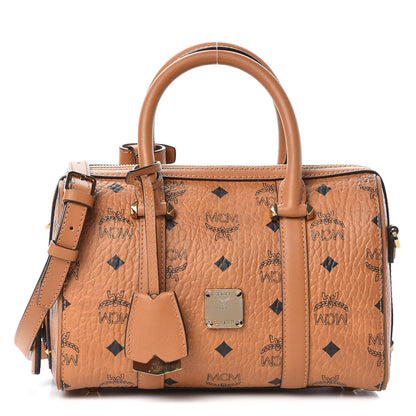 MCM Visetos Small Boston Bag Cognac 1 of 9