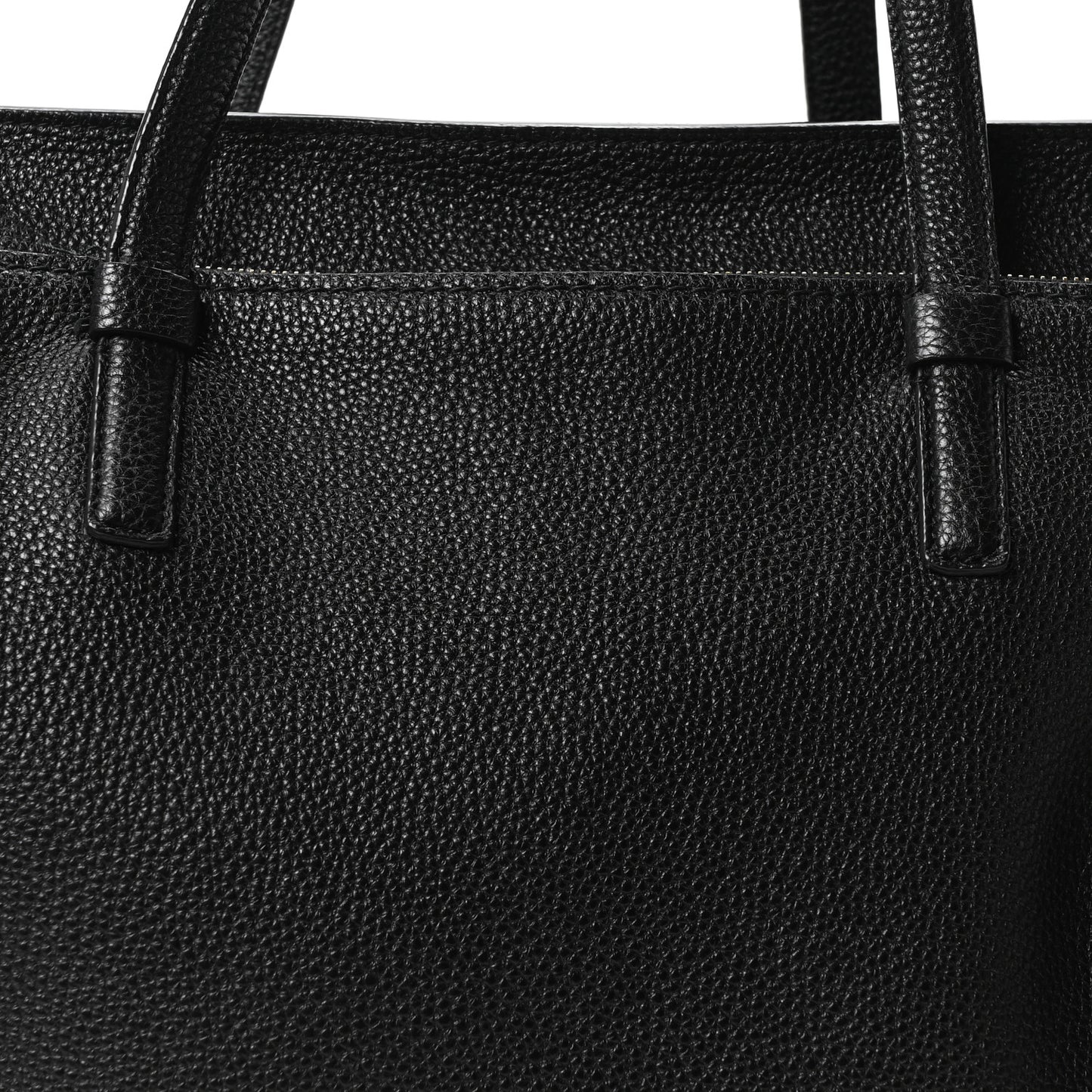 Hammered Calfskin Double Handle Large Amy Tote Black