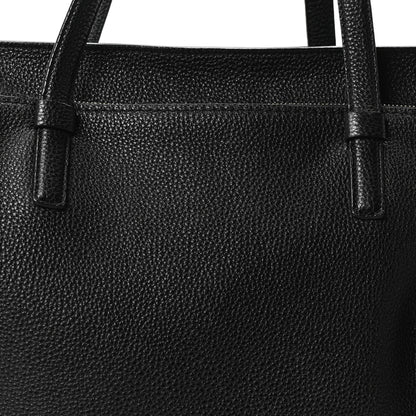 Salvatore Ferragamo Hammered Calfskin Double Handle Large Amy Tote Black 8 of 10