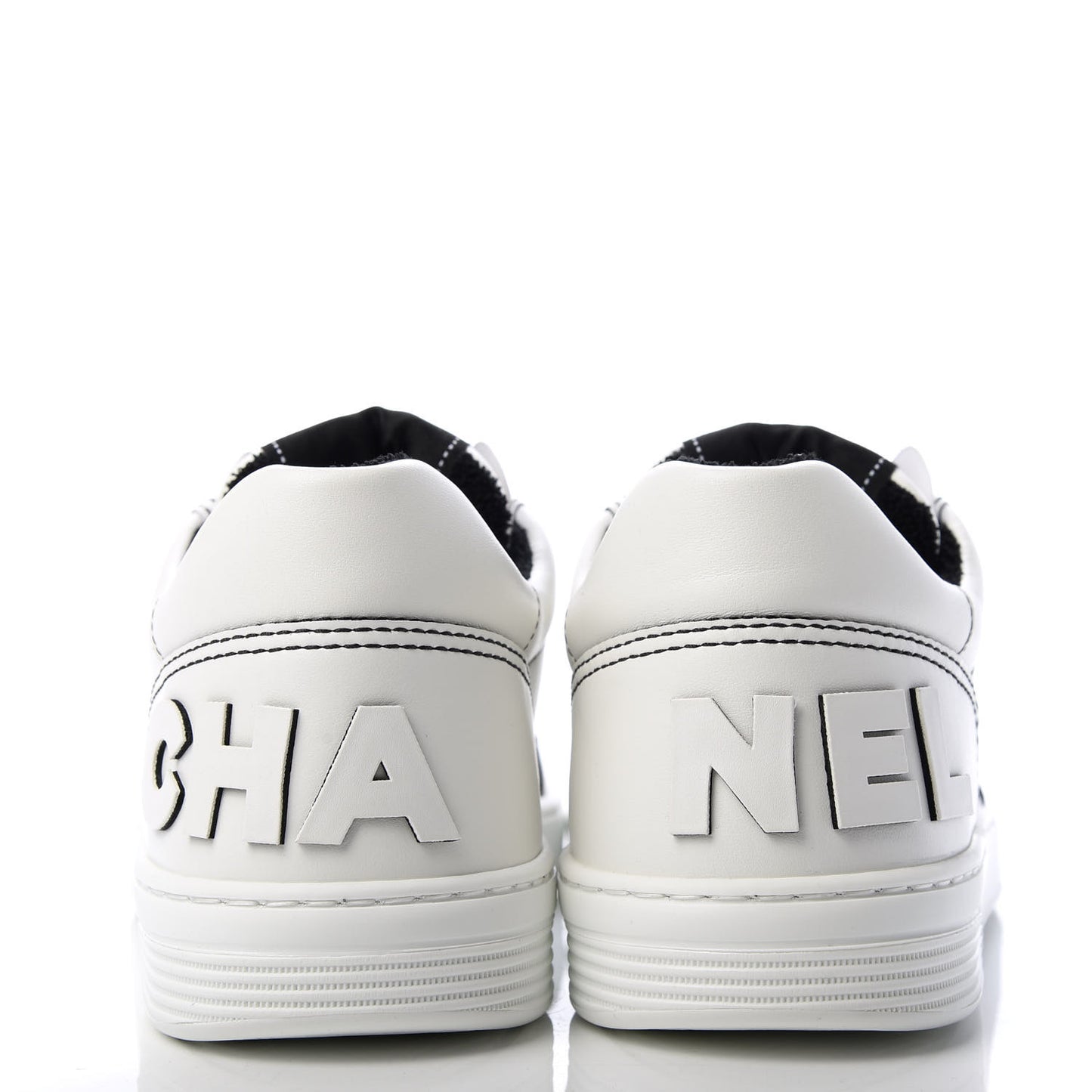 Calfskin Womens Logo Sneakers 38 White