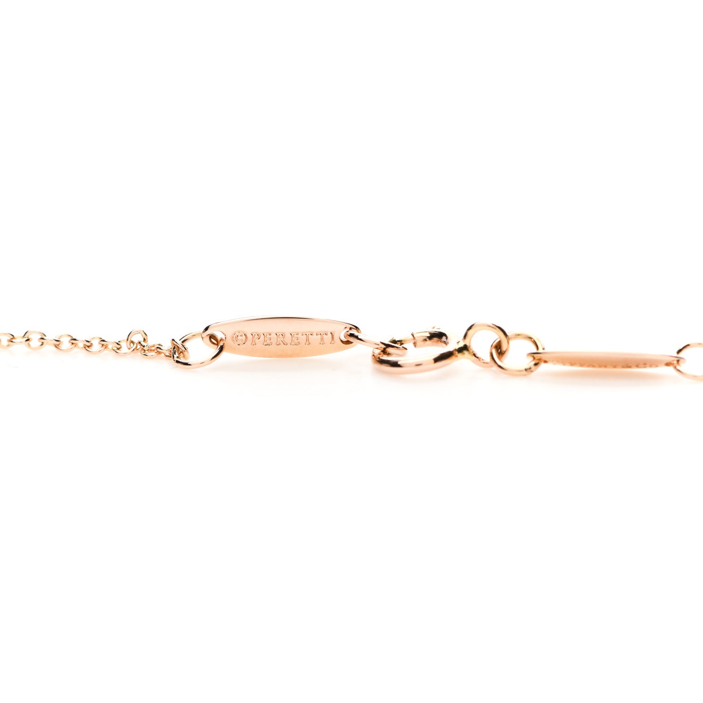 18K Rose Gold Diamond .17ct Elsa Peretti Diamonds by the Yard Pendant Necklace
