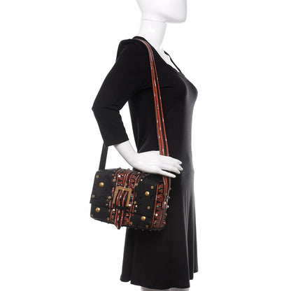 Valentino Garavani Calfskin Tribal Rockstud Shoulder Bag Black 2 of 9