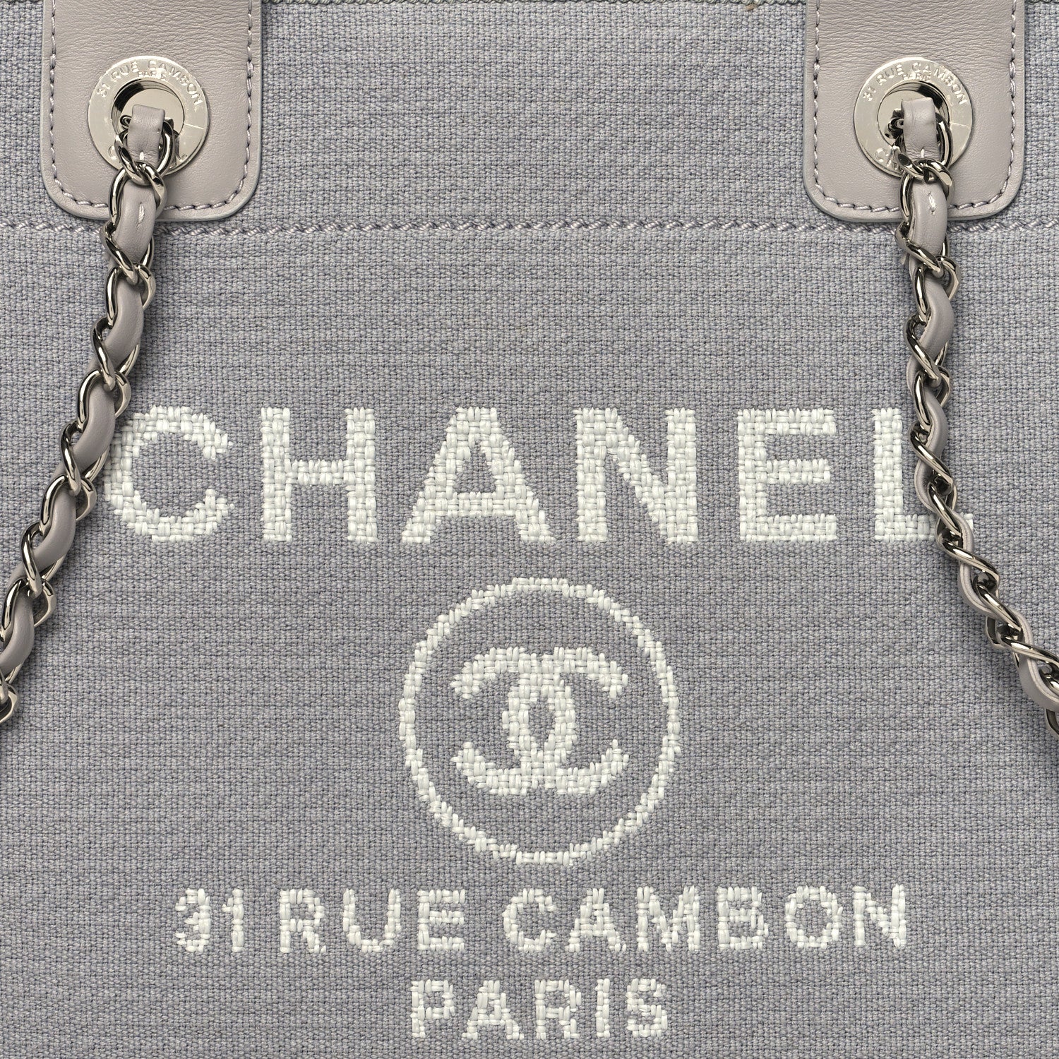 Chanel Mixed Fibers Calfskin Small Deauville Tote Grey 10 of 12