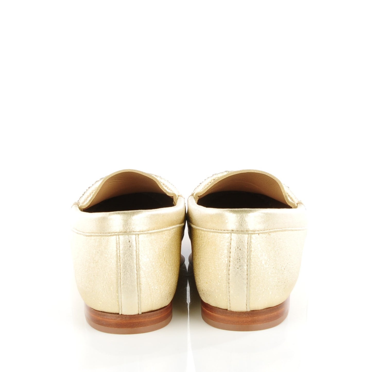 Metallic Calfskin CC Loafers 35 Gold