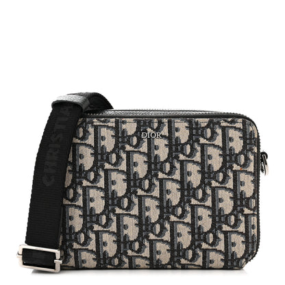 Christian Dior Oblique Pouch Beige Black 1 of 11