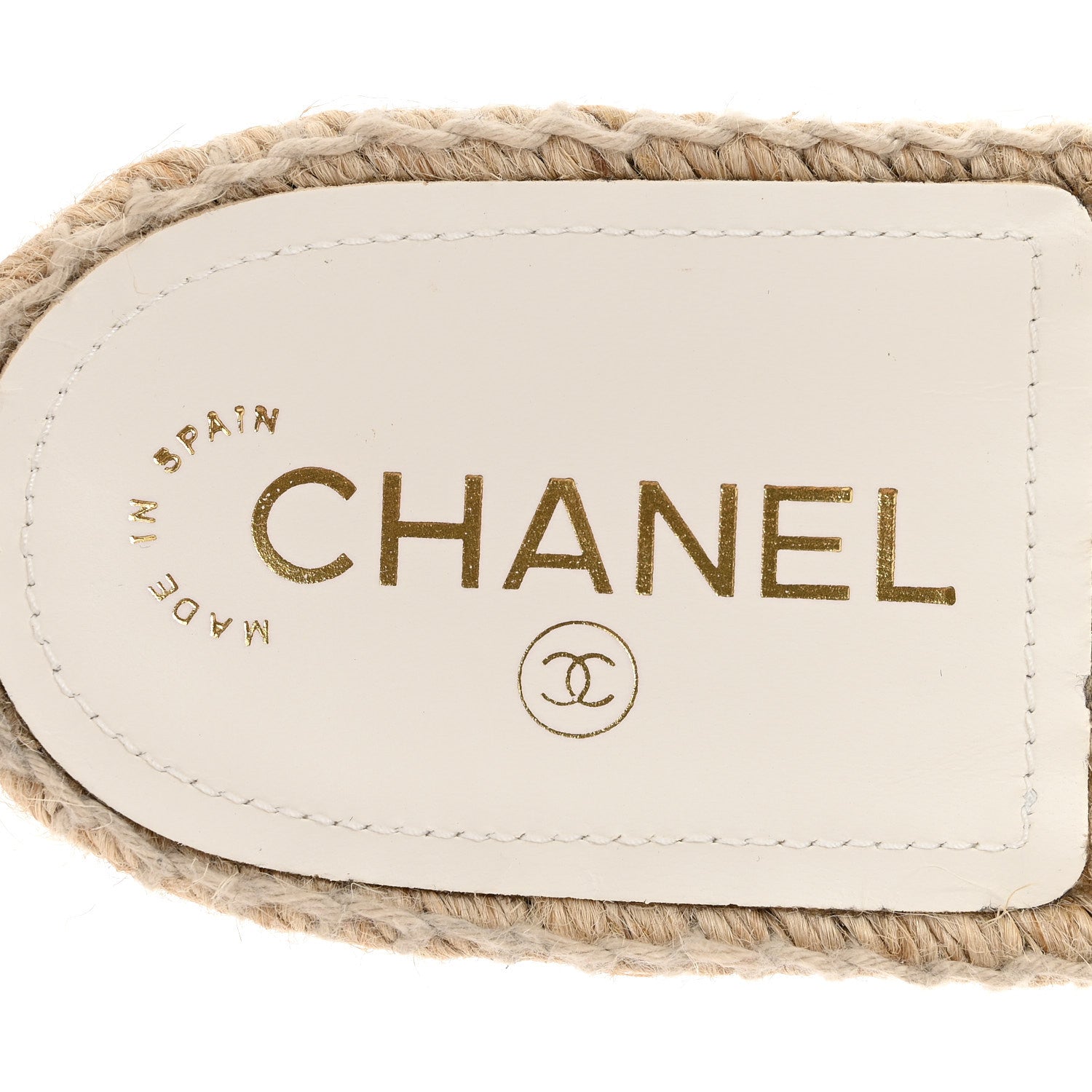 Chanel Lambskin Chain Espadrille Slip On Sandals 39 Black White 8 of 10