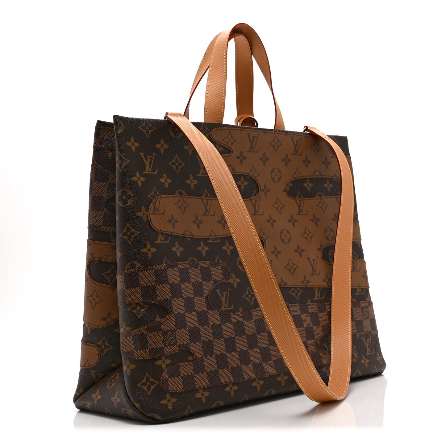 Monogram Landscape Shopper Tote MM Brown