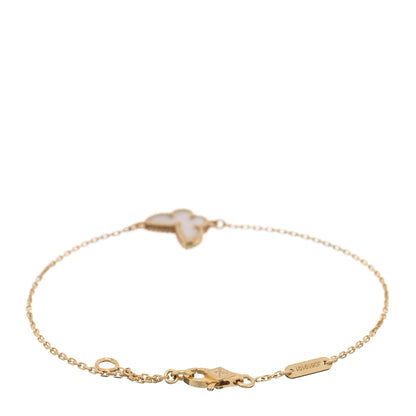 Van Cleef & Arpels 18K Yellow Gold Mother of Pearl Sweet Alhambra Butterfly Bracelet 2 of 3