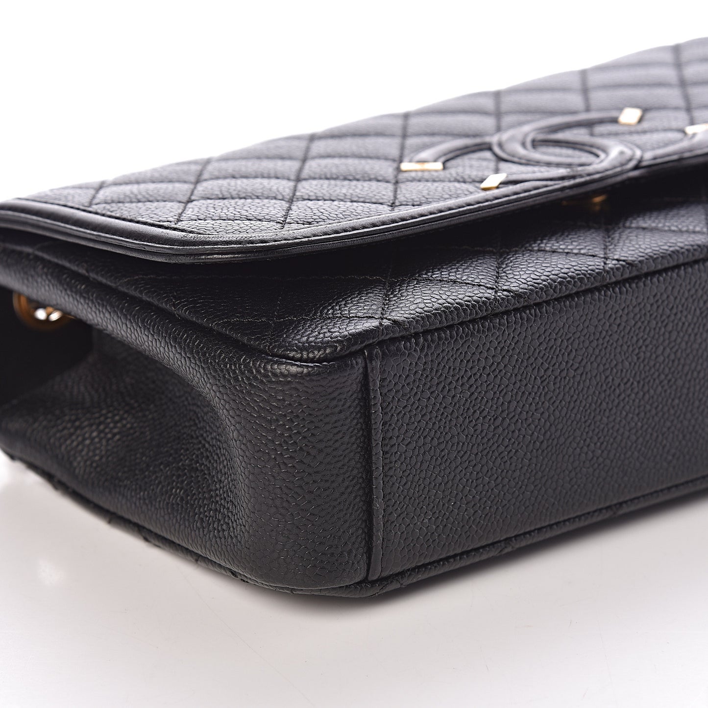 Caviar Quilted Medium CC Filigree Flap Black