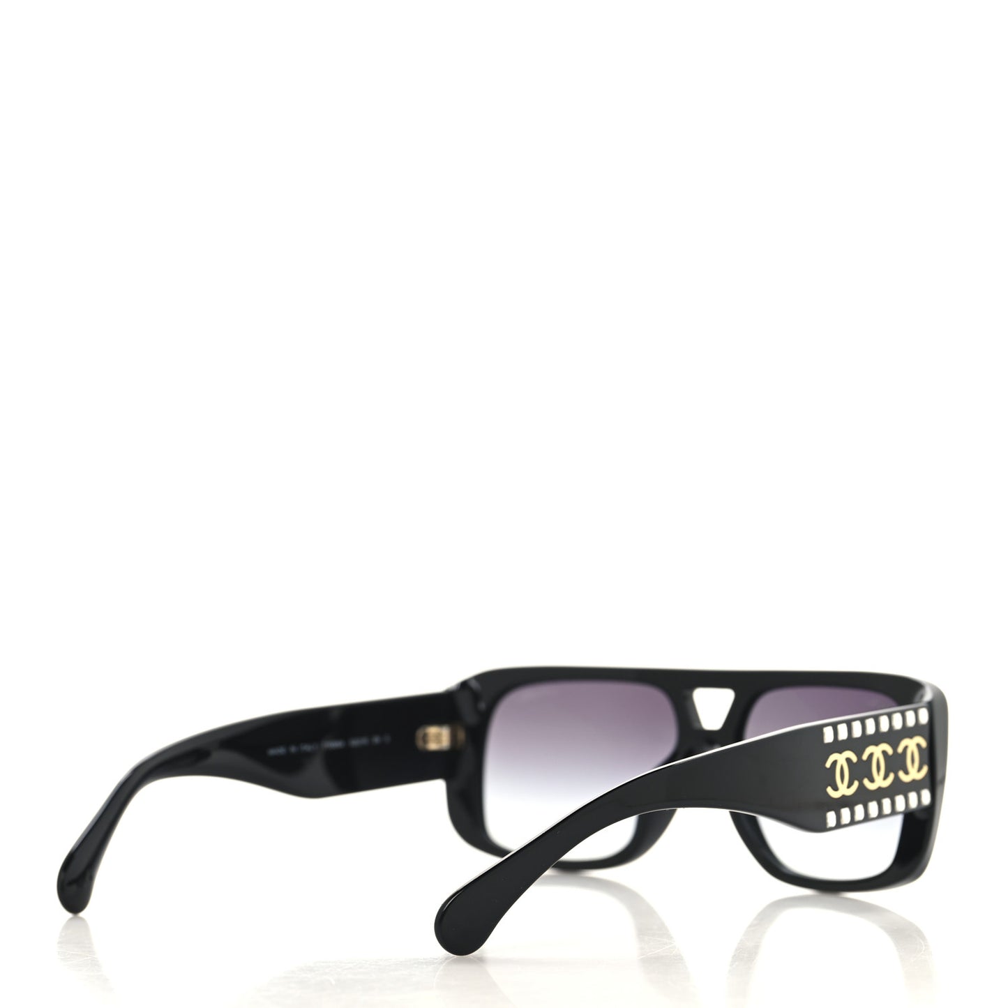 Acetate Crystal CC Pilot Sunglasses 71666 Black
