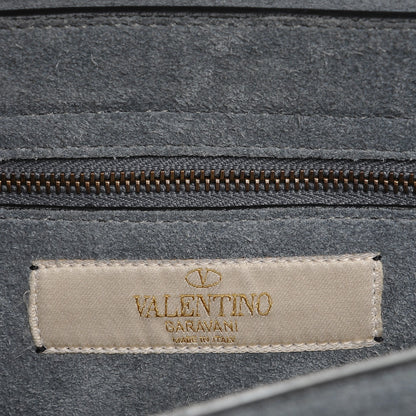 Valentino Garavani Pebbled Calfskin Medium Rockstud Rolling Flap Saddle Bag Light Stone 6 of 11