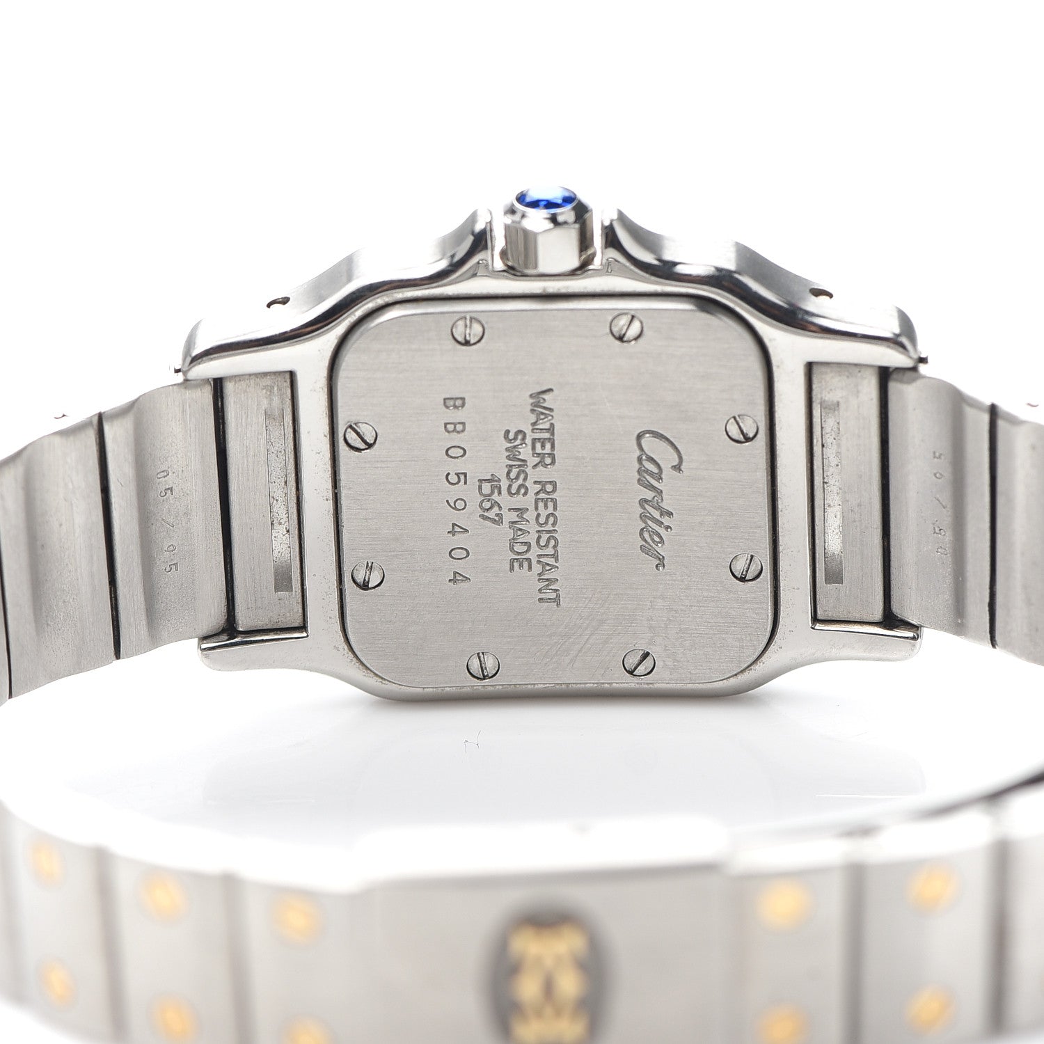 Cartier Stainless Steel 18K Yellow Gold 24mm Santos De Cartier Galbee Quartz Watch 4 of 6