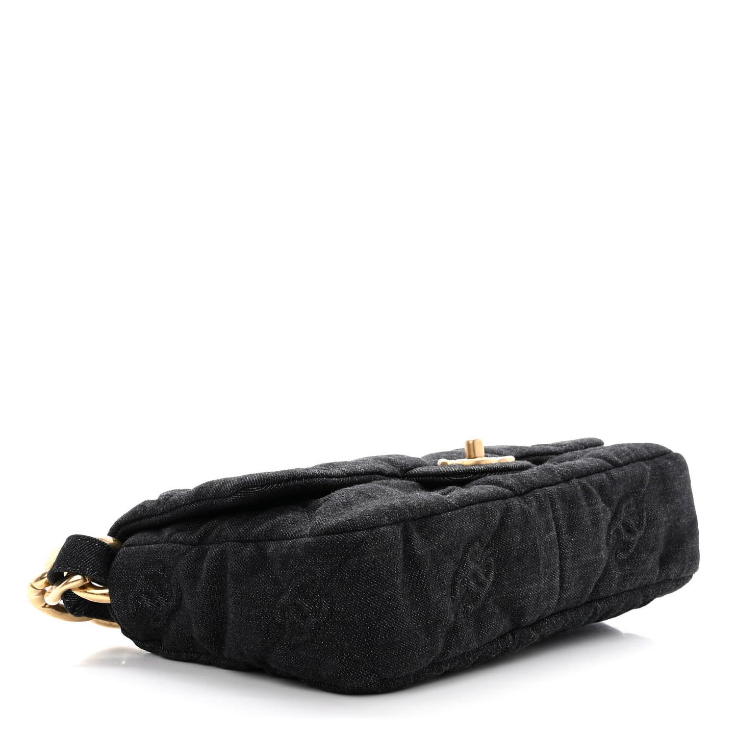 Denim Quilted Medium Funky Town Flap Black