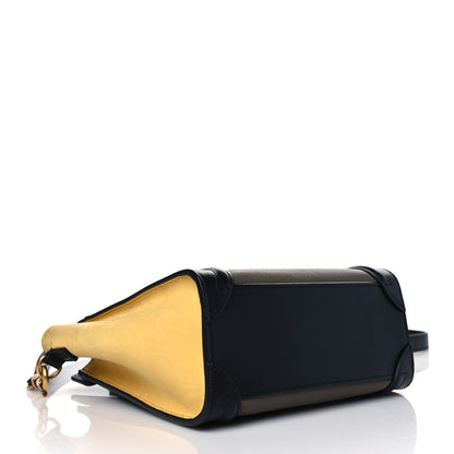 Celine Drummed Calfskin Suede Nano Tri-Color Luggage Amber 3 of 9