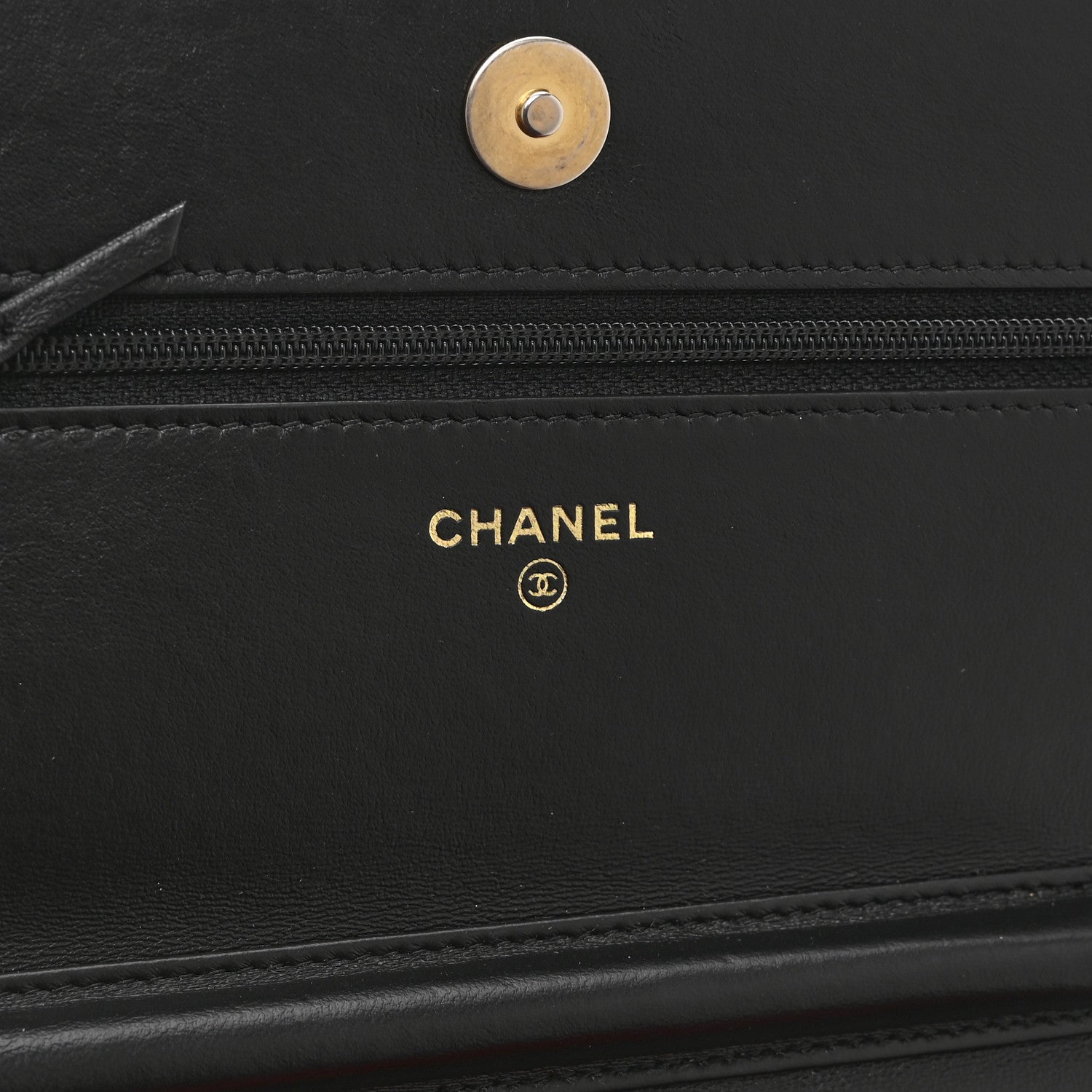 Chanel Lambskin Quilted Chain Around Wallet On Chain WOC Black 6 of 11