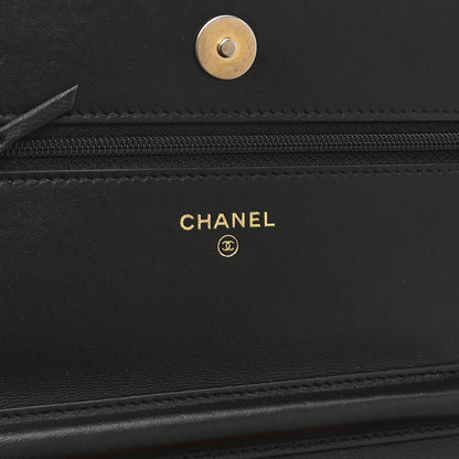 Chanel Lambskin Quilted Chain Around Wallet On Chain WOC Black 6 of 11