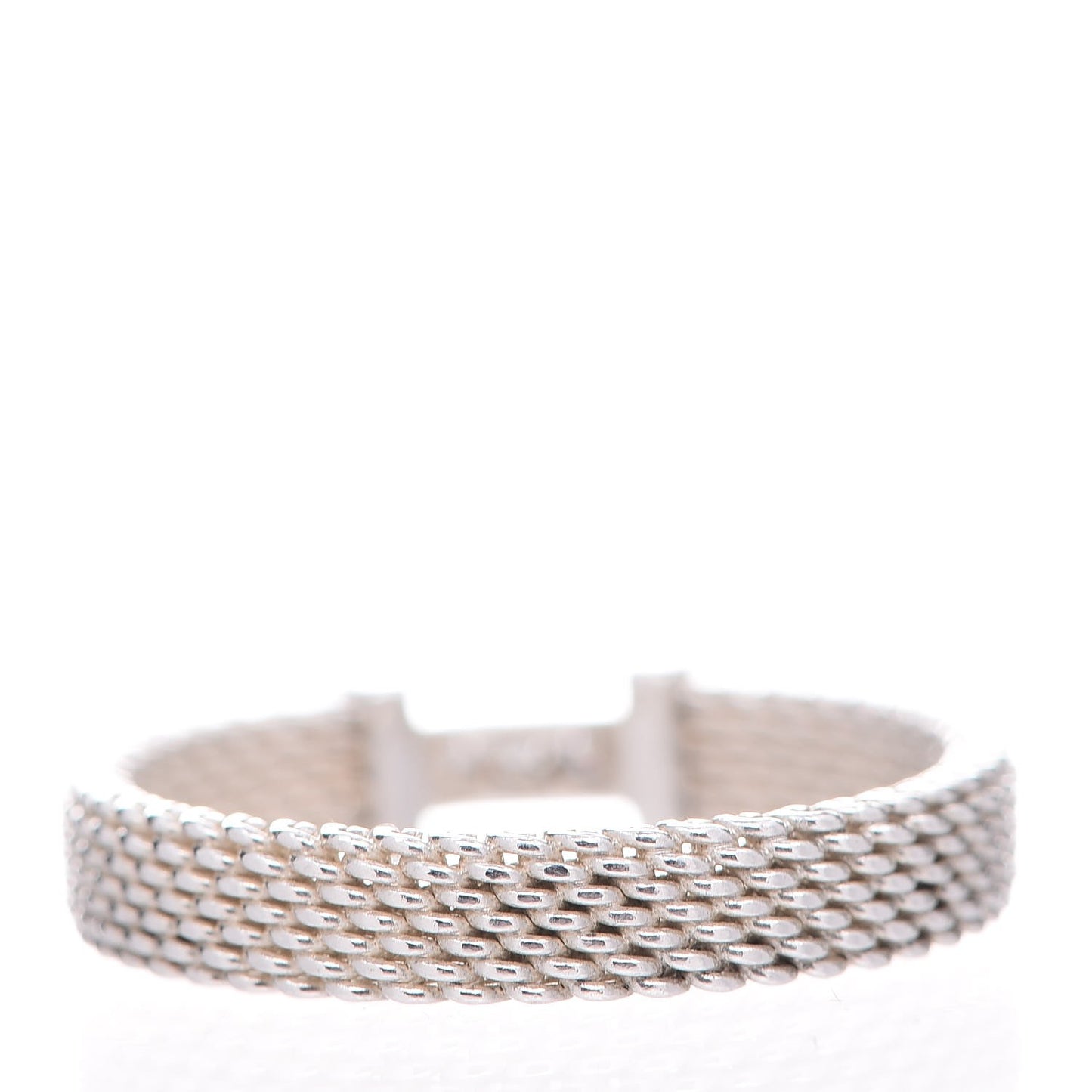 Sterling Silver Diamond Somerset Mesh Band Ring 55 7.25