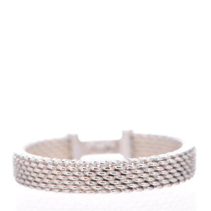 Tiffany Sterling Silver Diamond Somerset Mesh Band Ring 55 7.25 5 of 5