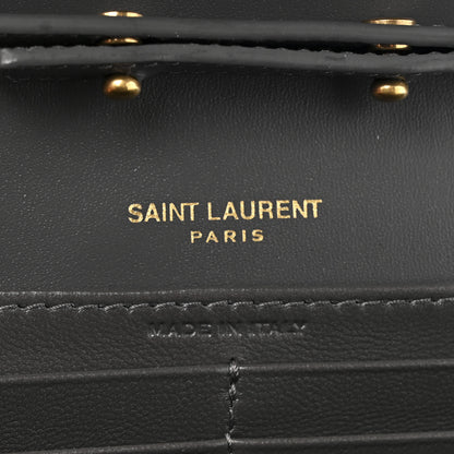Saint Laurent Glossy Calfskin Monogram Chain Wallet Storm 7 of 12