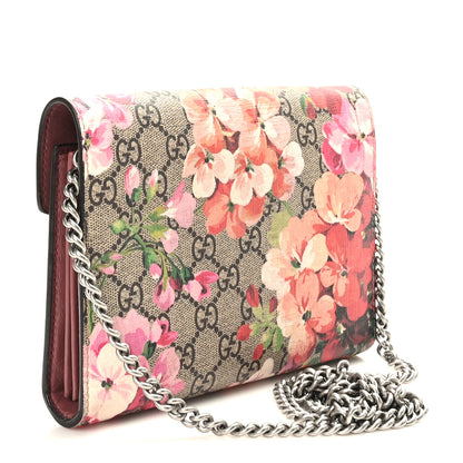 Gucci GG Supreme Monogram Blooms Mini Dionysus Chain Wallet Beige Multicolor Dry Rose 3 of 10