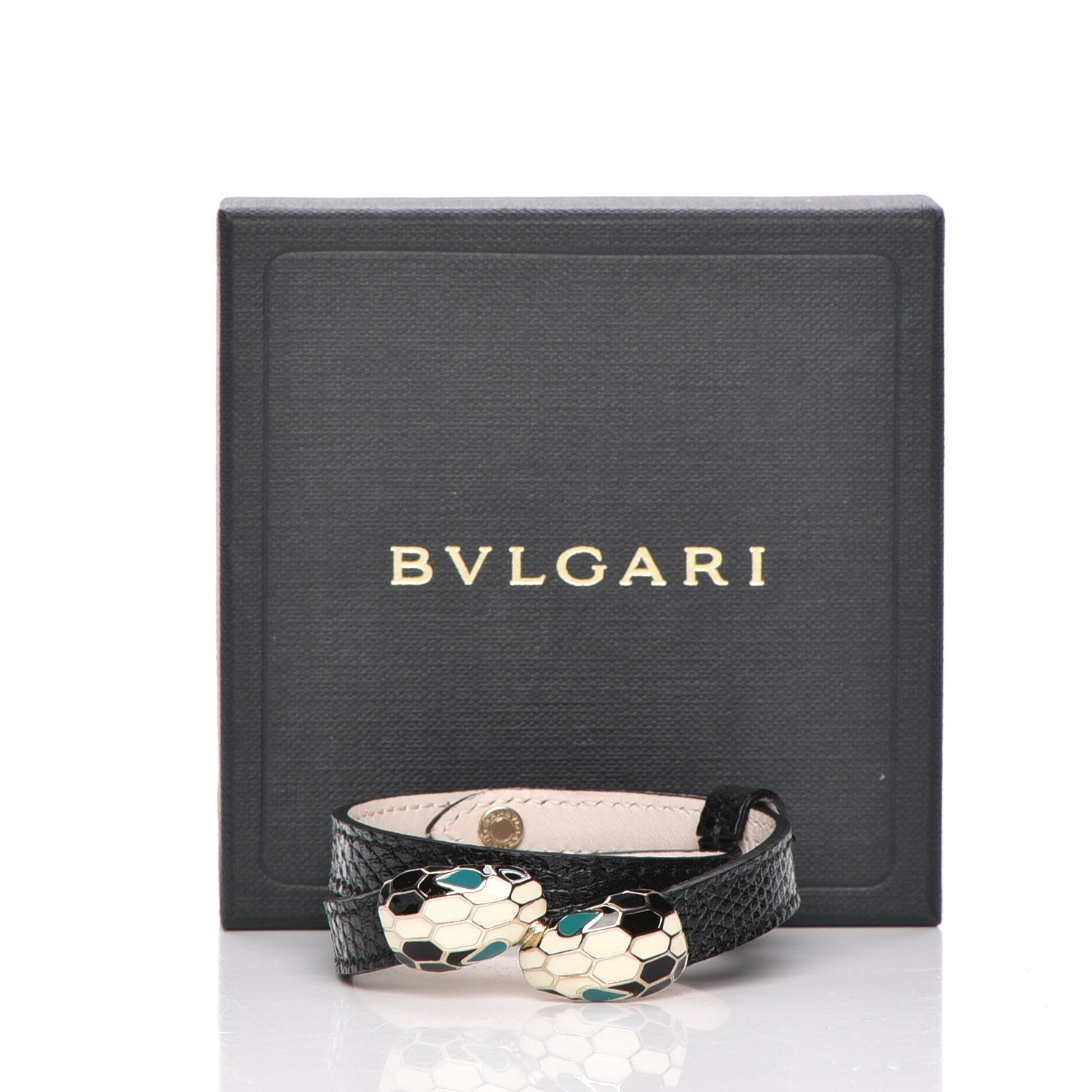 Bulgari Shiny Lizard Serpenti Forever Multi-coiled Bracelet M Black Light Gold 6 of 6