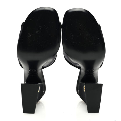 Chanel Mesh Suede Calfskin Pearl Mule 38.5 Black 5 of 7