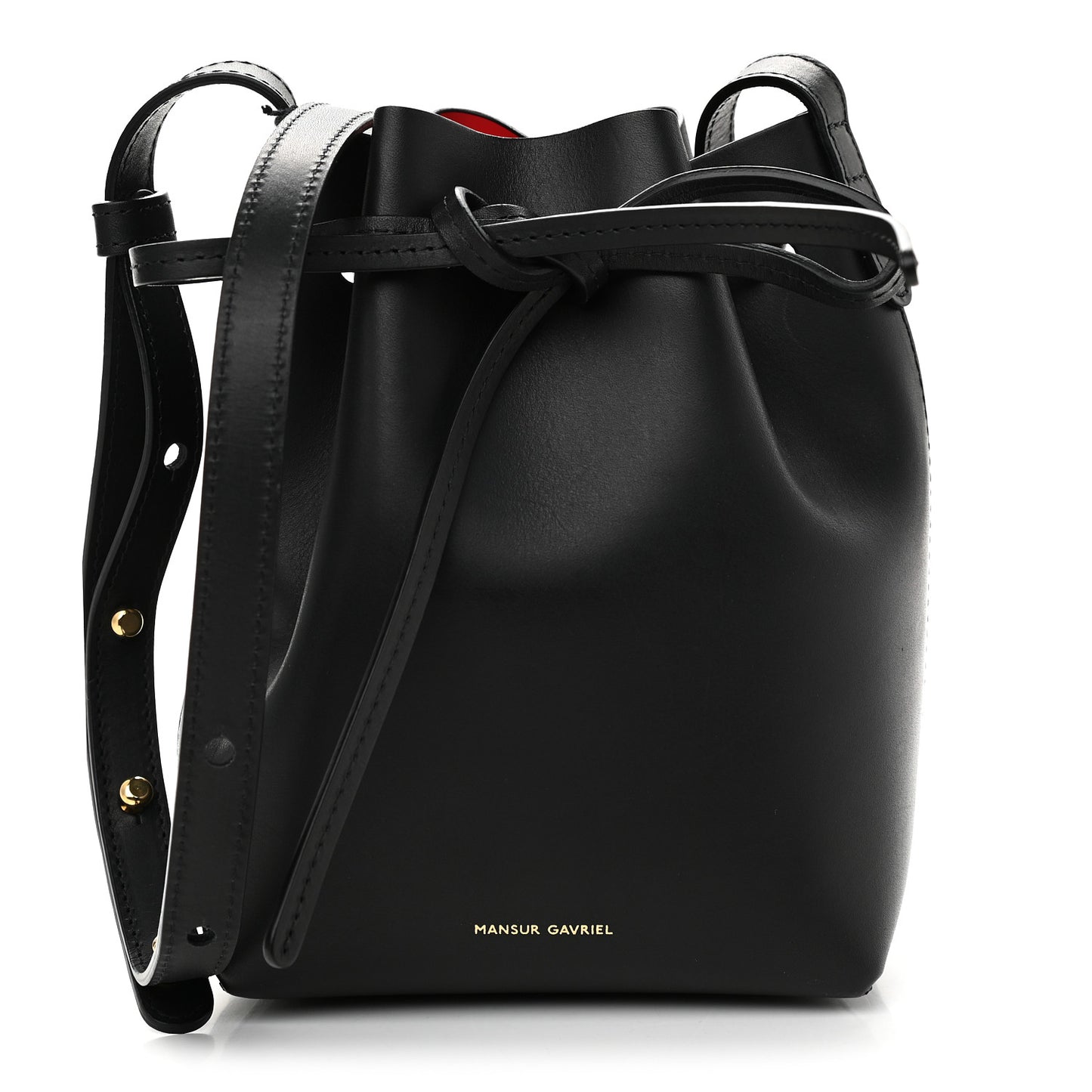 Calfskin Mini Bucket Bag Black Flamma