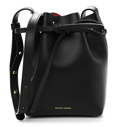 Mansur Gavriel Calfskin Mini Bucket Bag Black Flamma 1 of 9