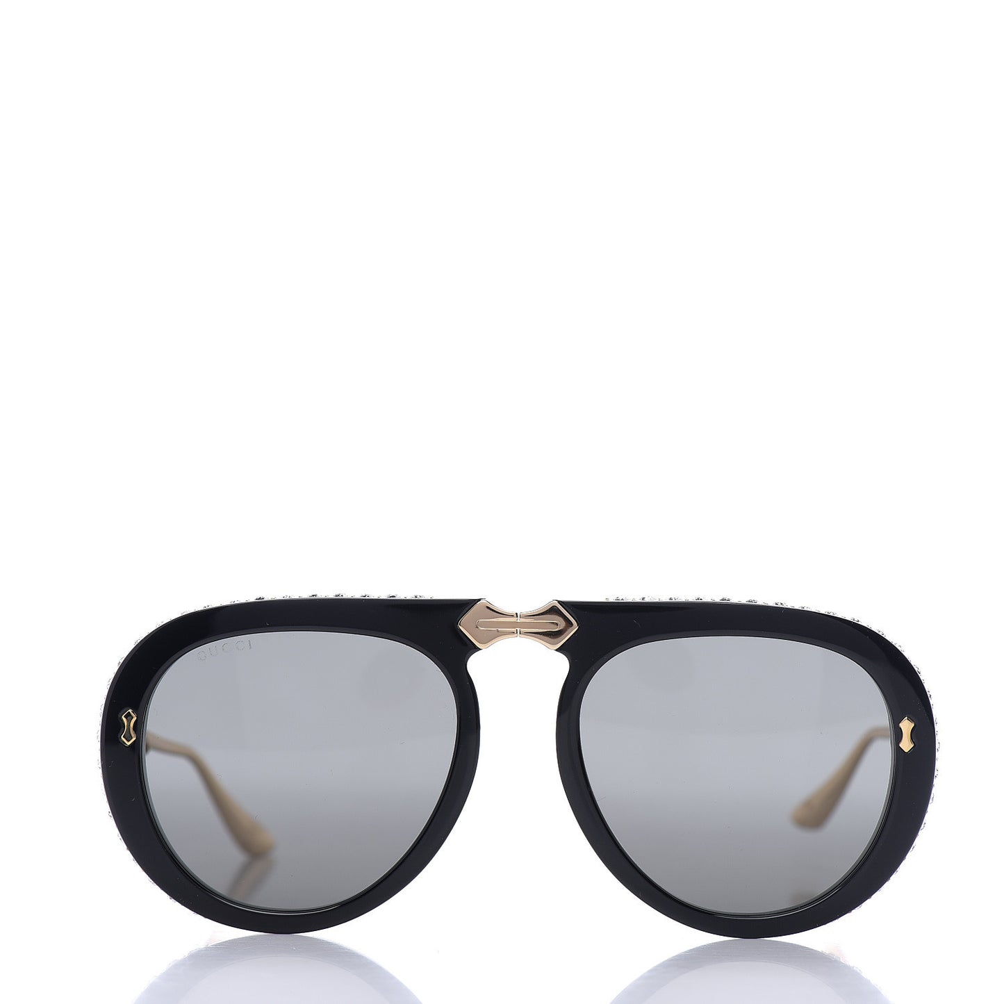 Acetate Crystal Foldable Aviator Sunglasses GG0307S Black