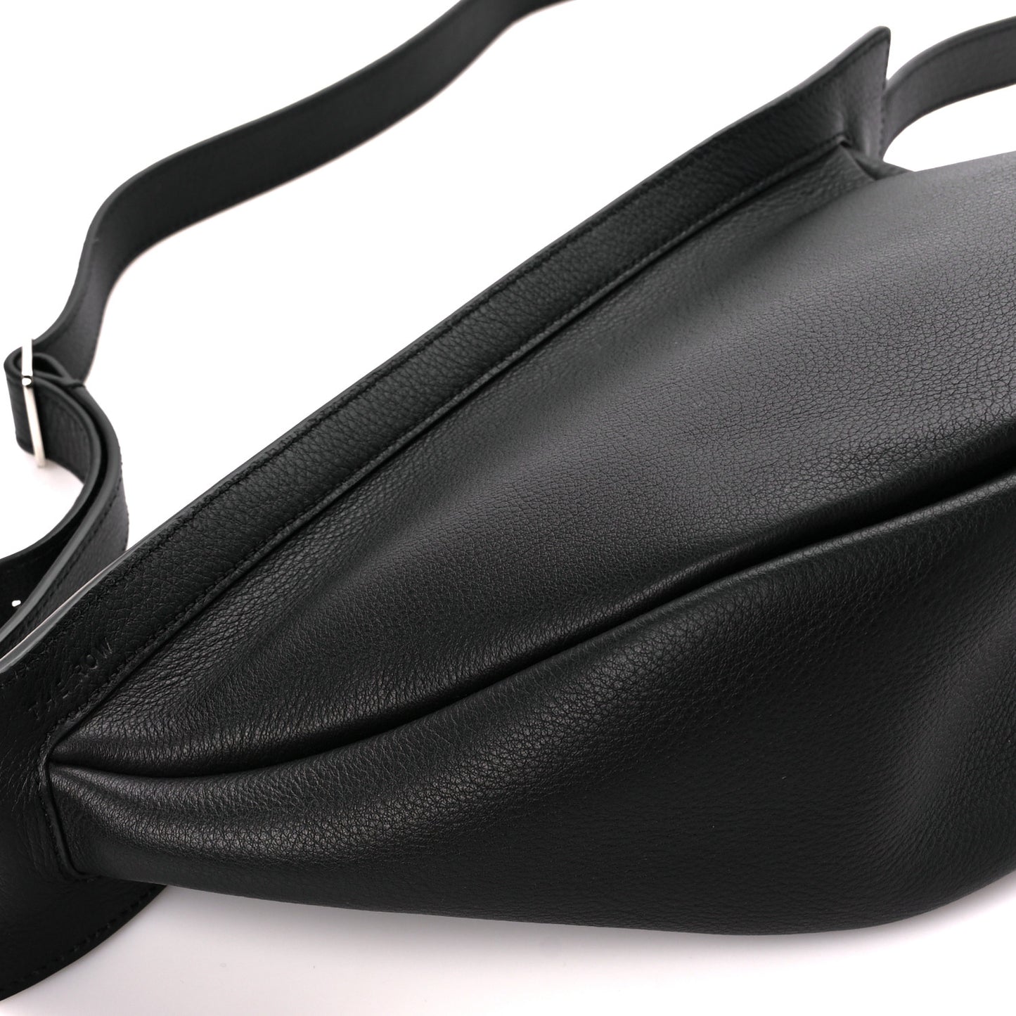 Grained Calfskin Small Slouchy Banana Bag Black