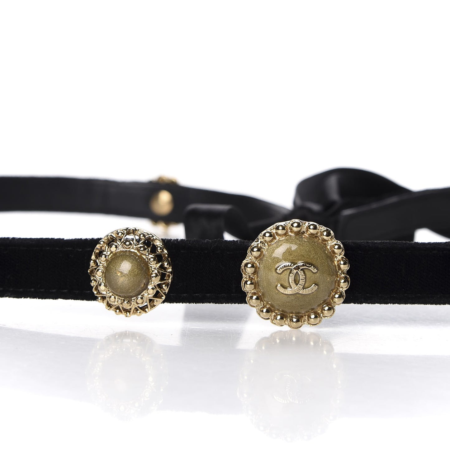 Velvet CC Belt Black Gold