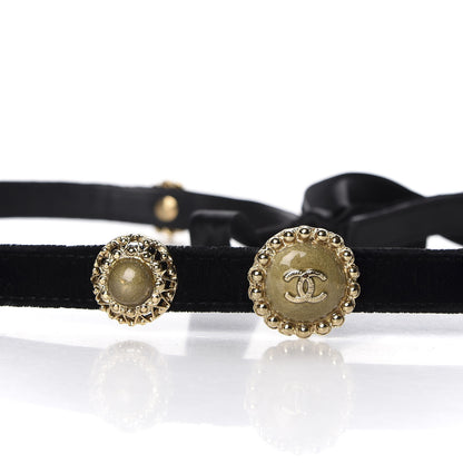 Chanel Velvet CC Belt Black Gold 3 of 5