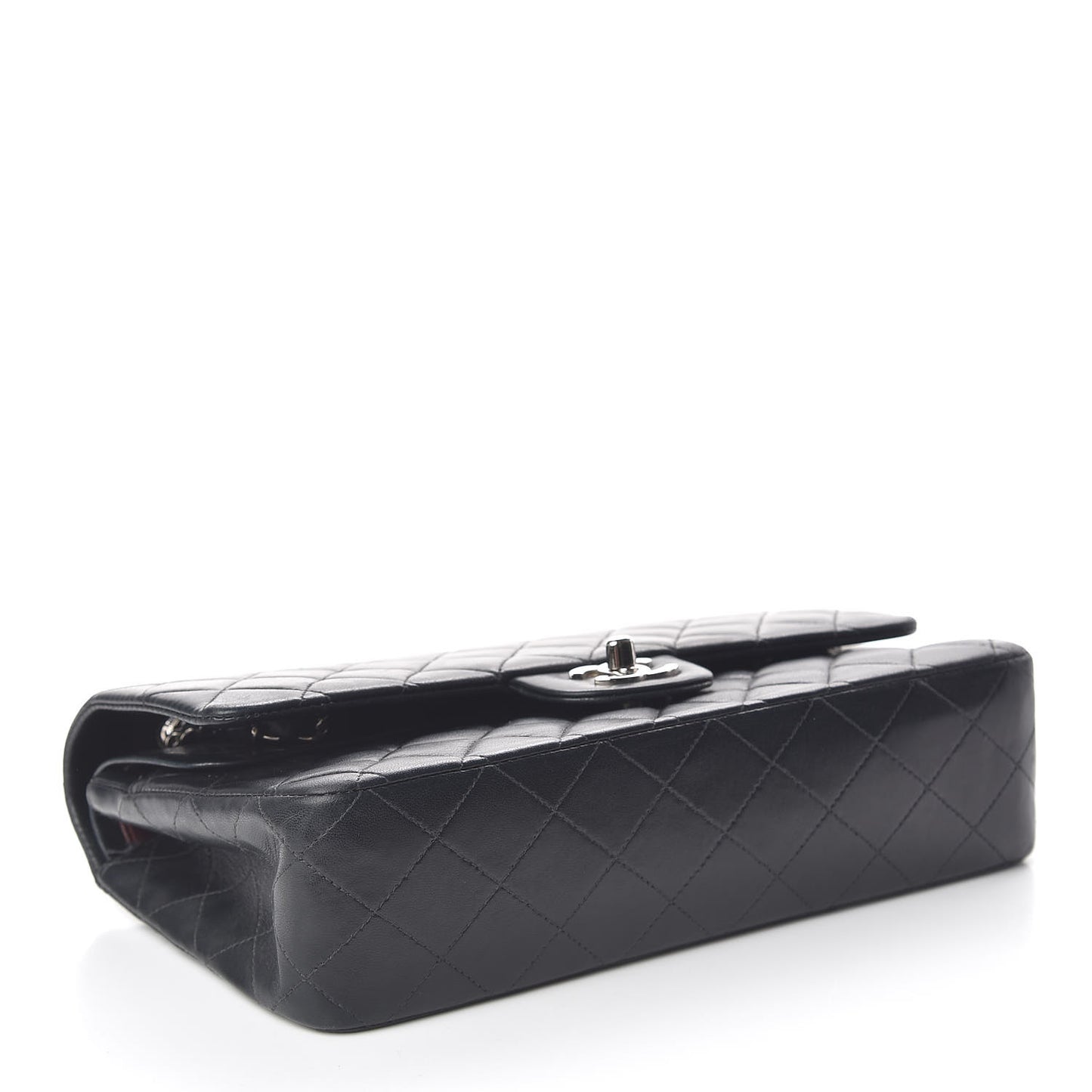 Lambskin Quilted Medium Double Flap Black