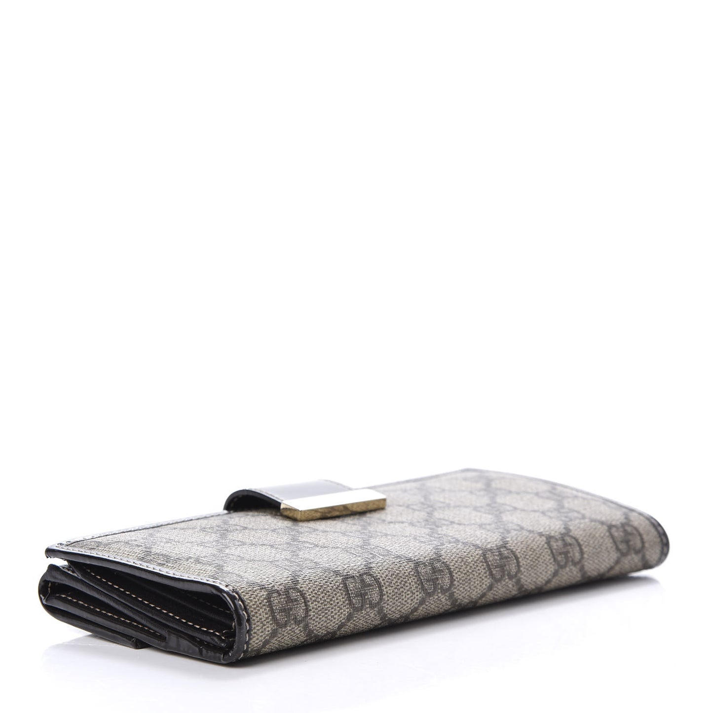 GG Plus Monogram Icon Bar Continental Flap Wallet Dark Brown