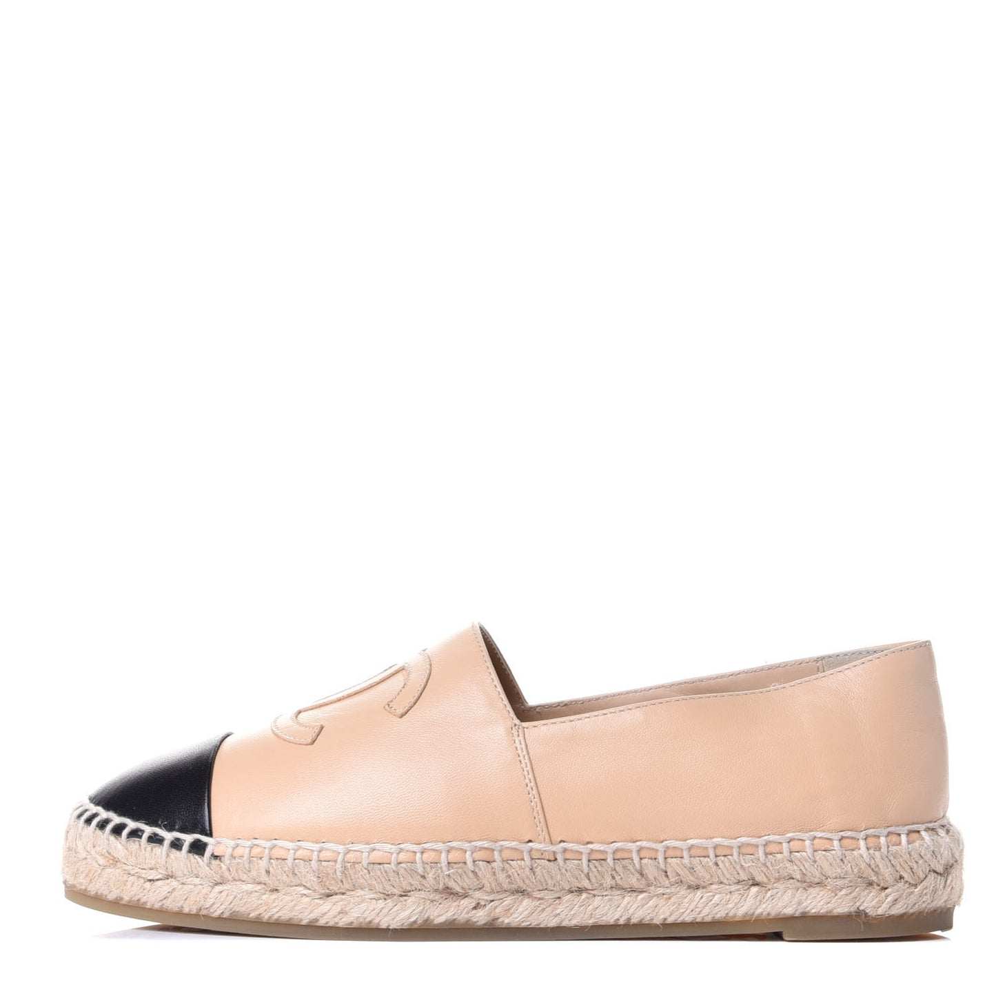 Lambskin CC Espadrilles 37 Beige Black