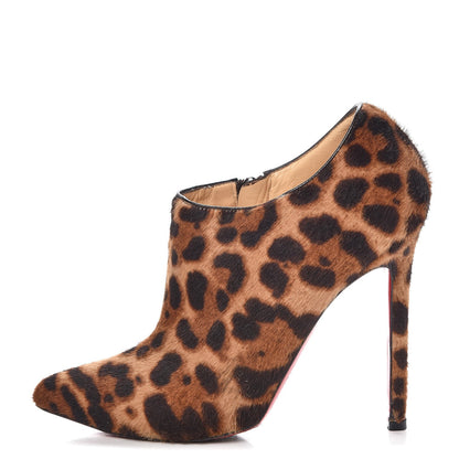 Christian Louboutin Pony Hair Luxor Dahlia 120 Ankle Boots 35.5 Leopard 1 of 22