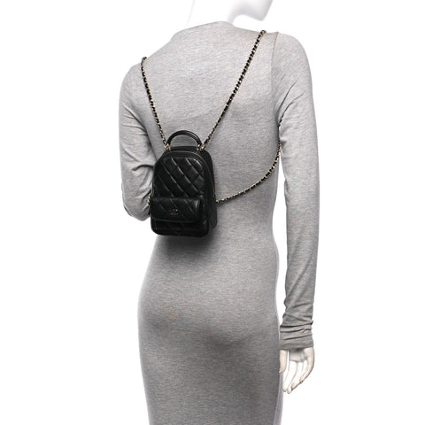Caviar Quilted CC Mini Classic Backpack Black
