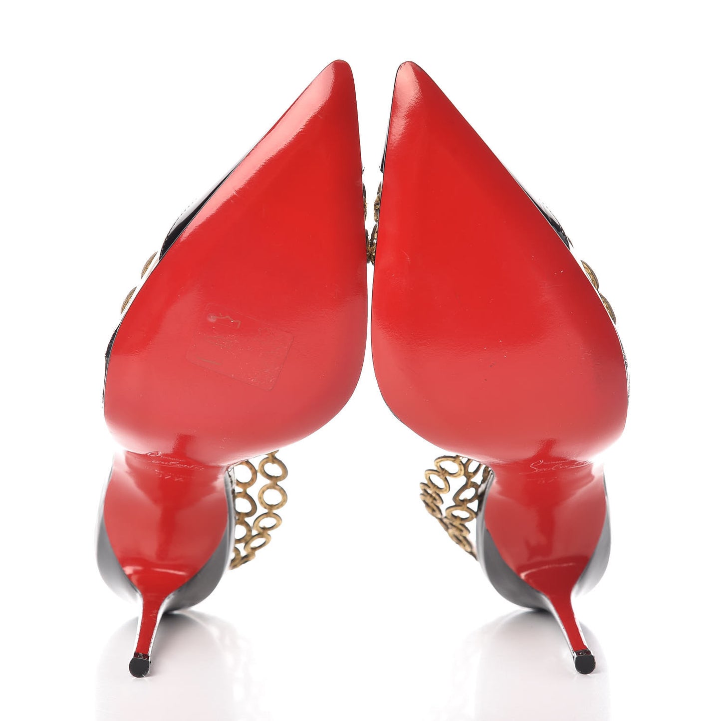 Patent PVC Malaika Half Dorsay 120 Pumps 37.5 Black Gold