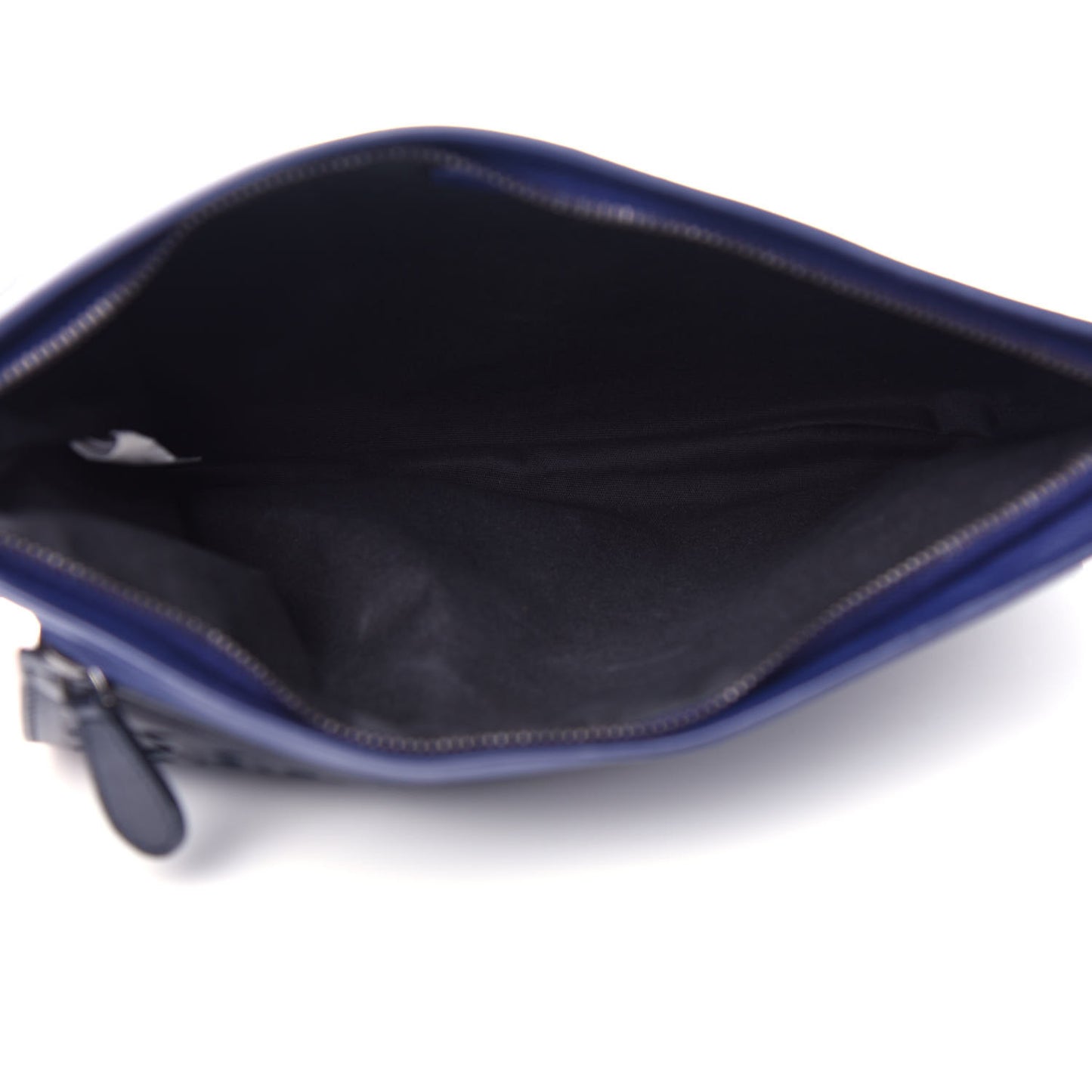 Nappa Intrecciato Zip Pouch Atlantic Black