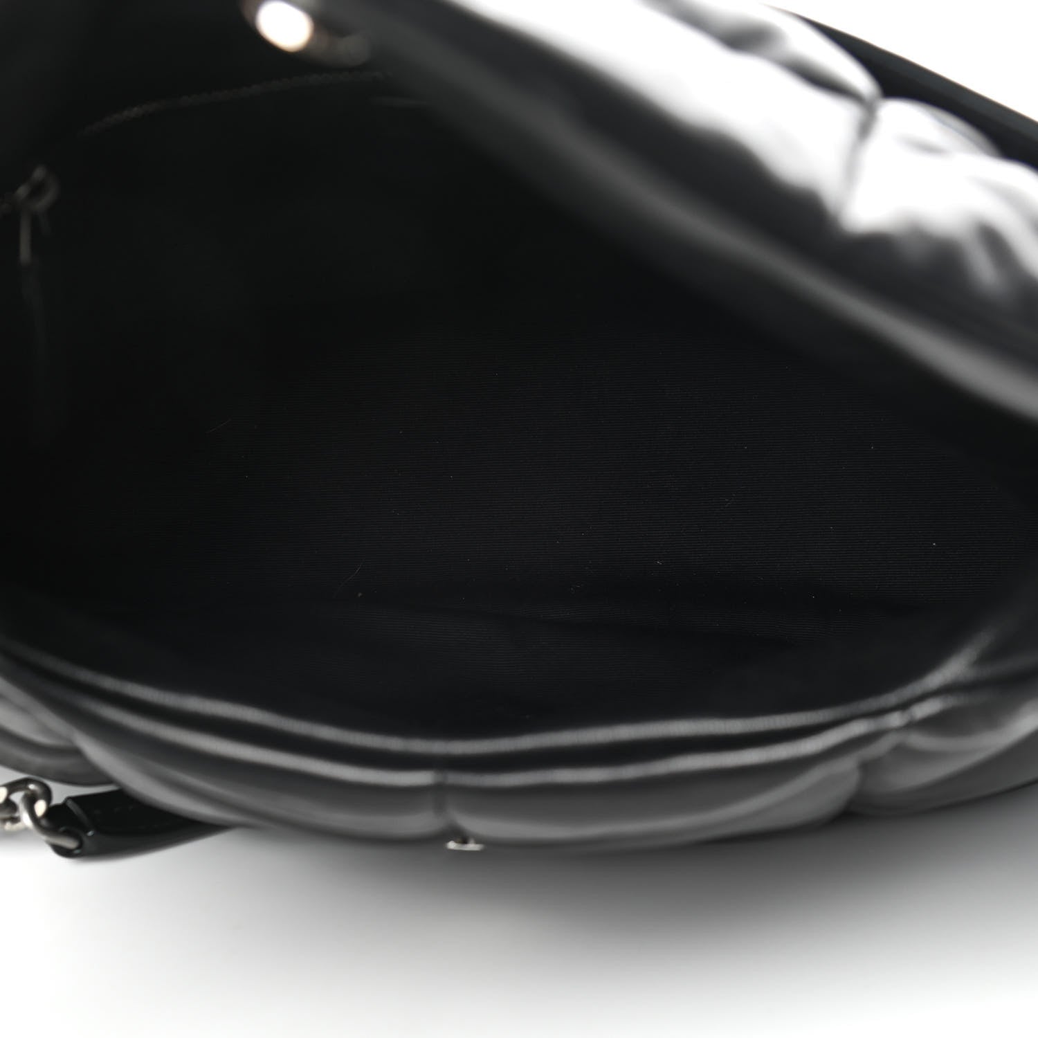Saint Laurent Lambskin Quilted Small Loulou Puffer Monogram Chain Satchel Black 5 of 12