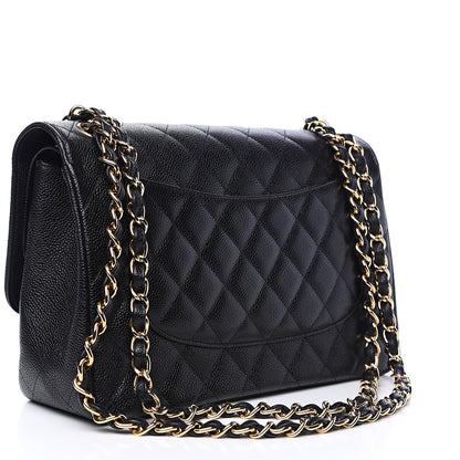 Chanel Caviar Quilted Jumbo Double Flap Black 2 of 10