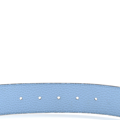 Gucci Dollar Calfskin 1973 Reversible Belt 85 34 Black Mineral Blue 4 of 6