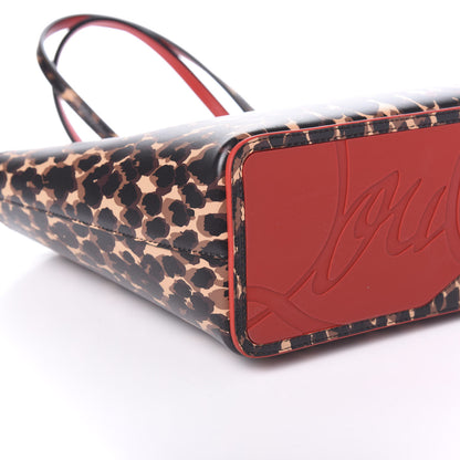 Christian Louboutin Calfskin Leopard Print Spikes Small East West Cabata Tote Brown 6 of 9