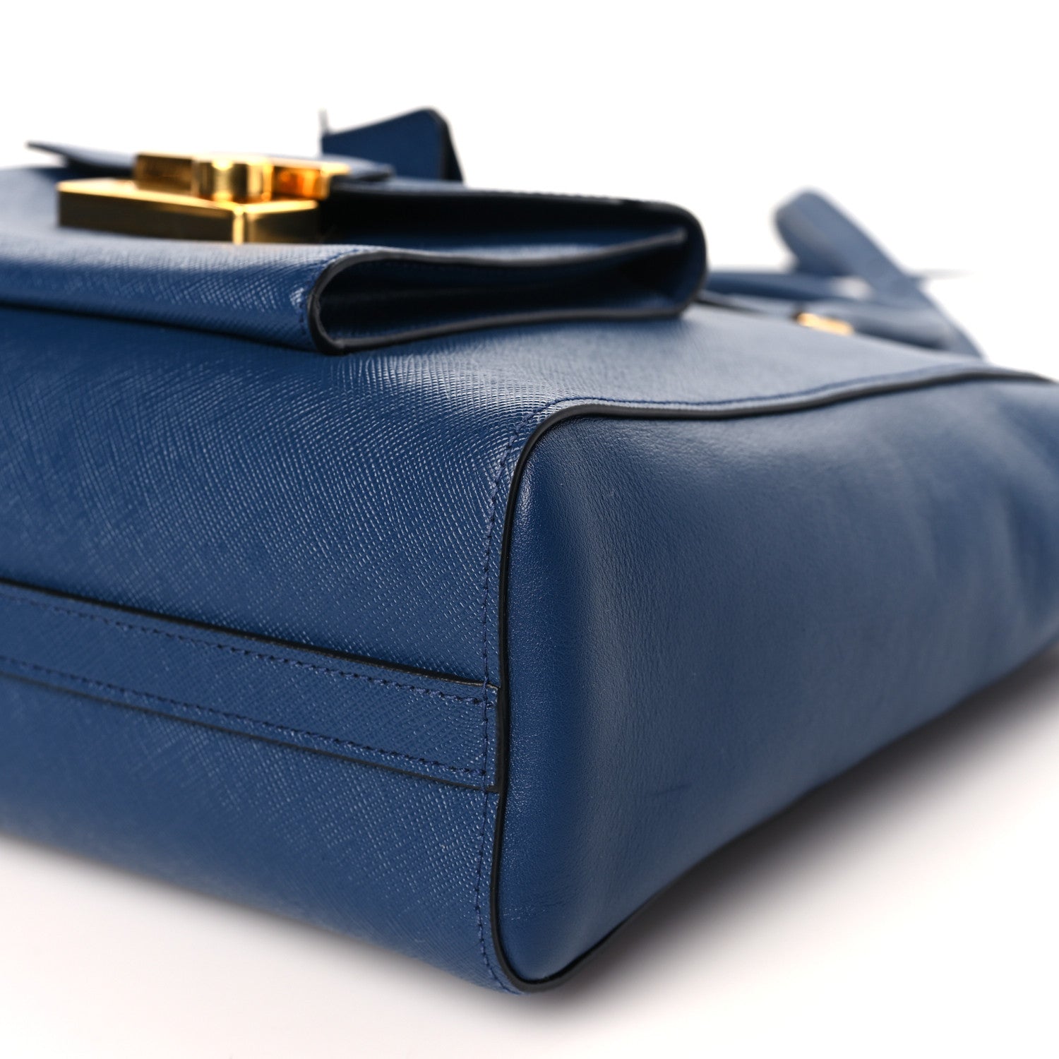 Prada Saffiano Soft Calfskin Tote Bluette 8 of 8